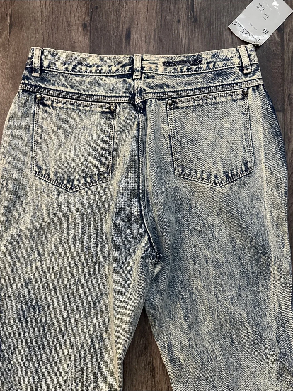 VTG 80s Gloria Vanderbilt Acid Wash Jeans Deadstock High Waist Size 16